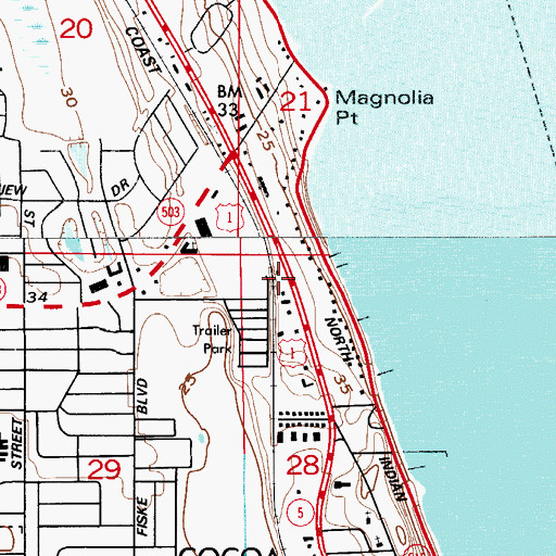 Topographic Map of Byrd Plaza, FL