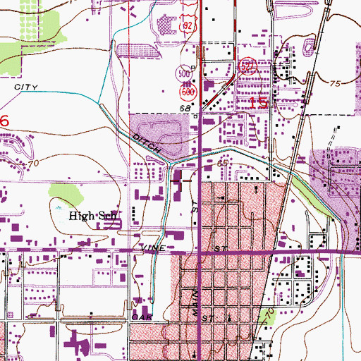 Topographic Map of Sunrise Shopping Center, FL