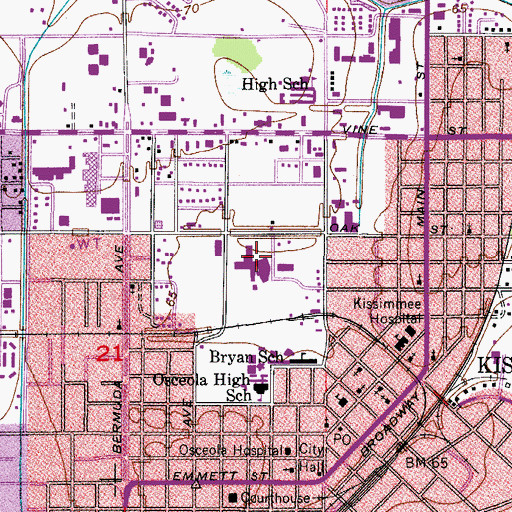 Topographic Map of Doverplum Center, FL