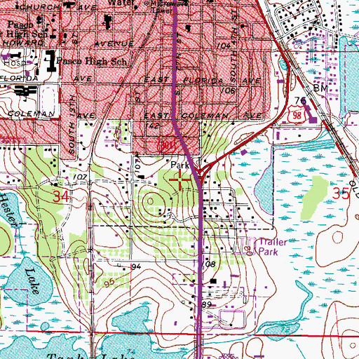 Topographic Map of Trouble Creek Shopping Center, FL