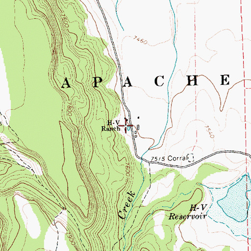 Topographic Map of H-V Ranch, AZ