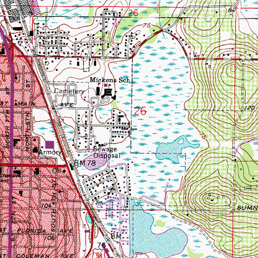 Topographic Map of Interplaza Shopping Center, FL