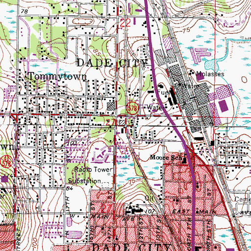 Topographic Map of Higate Square, FL