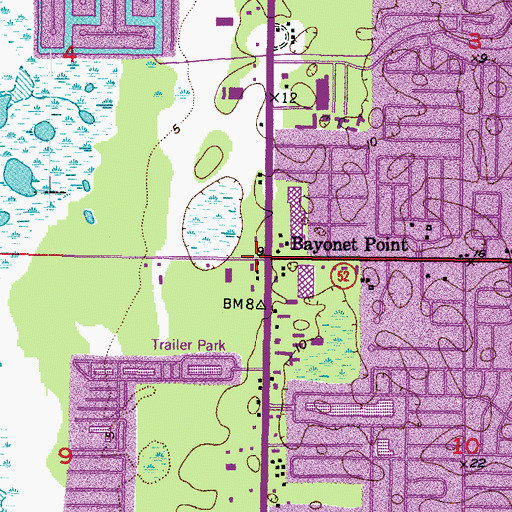 Topographic Map of Bayonet Plaza, FL
