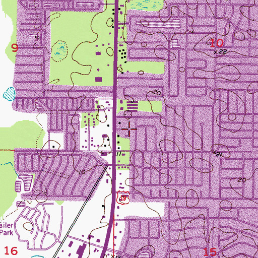 Topographic Map of Outlet World of Pasco County, FL