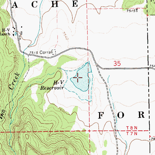 Topographic Map of H-V Reservoir, AZ