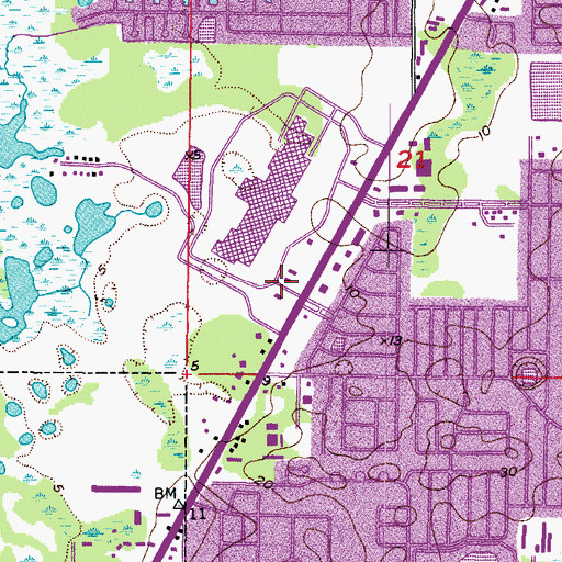 Topographic Map of Gulf View Square Mall, FL