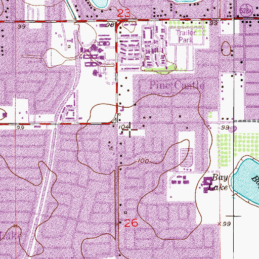 Topographic Map of Lancaster Square, FL