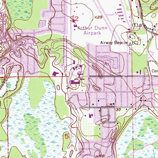 Topographic Map of Garden Street Mall, FL