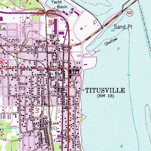 Topographic Map of Baldwin Shopping Center, FL