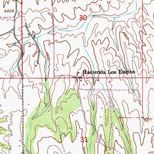 Topographic Map of Hacienda Los Encino, AZ