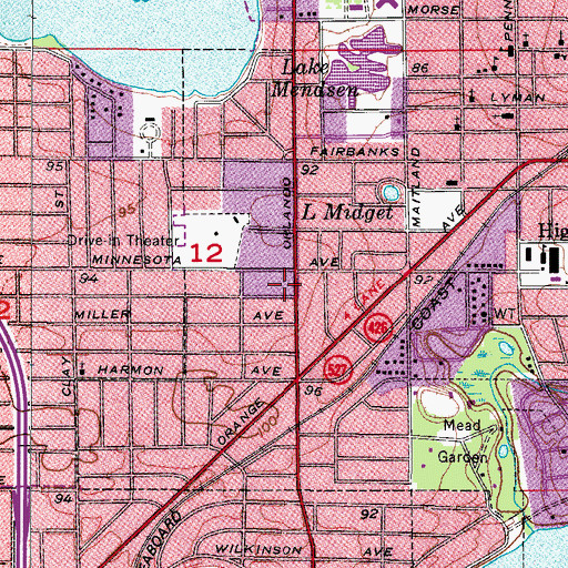 Topographic Map of New England Wharf Shopping Village, FL