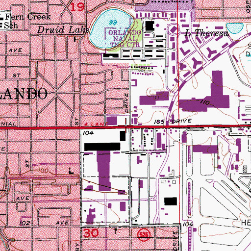 Topographic Map of Coytown Shopping Center, FL