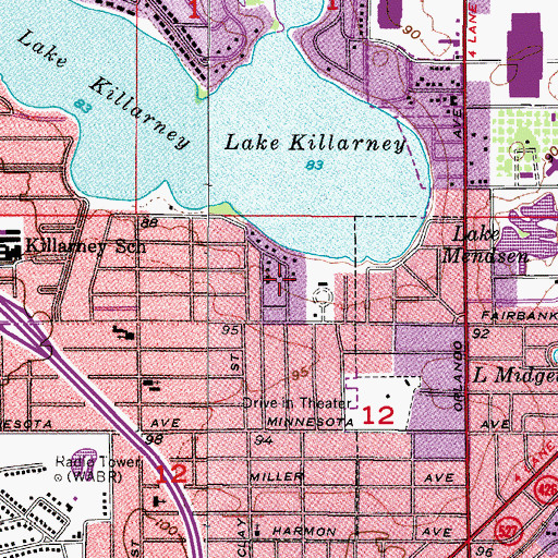 Topographic Map of Lee Road Shopping Center, FL