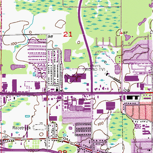 Topographic Map of Orlando Fashion Square, FL