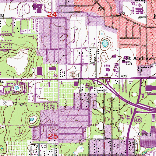 Topographic Map of Orlando Plaza, FL