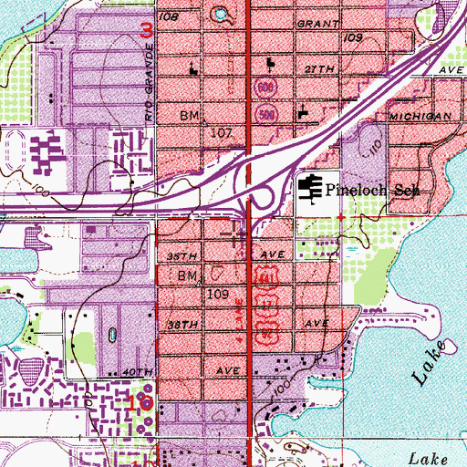 Topographic Map of Maingate Outlet Mall, FL