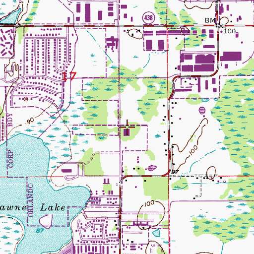 Topographic Map of Southside Shopping Center, FL