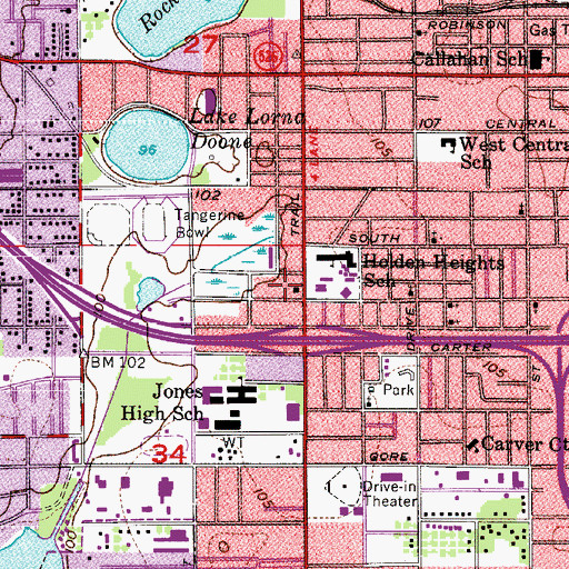 Topographic Map of Sky Lake Plaza, FL