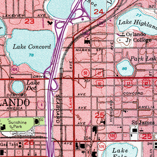 Topographic Map of McCoy Plaza, FL