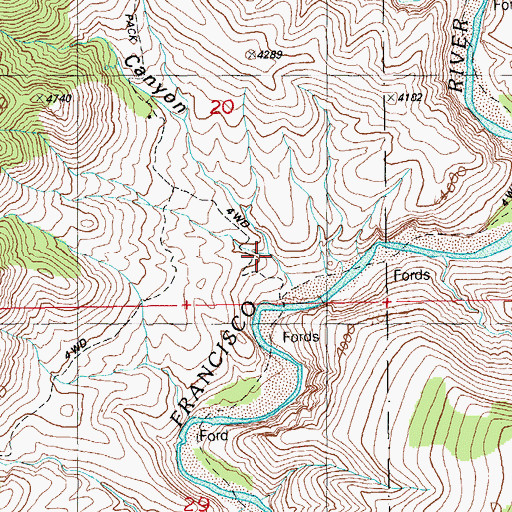 Topographic Map of Hackberry Canyon, AZ
