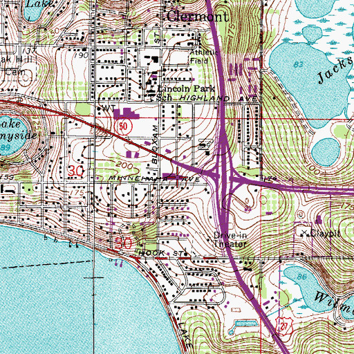 Topographic Map of Clermont Shopping Center, FL