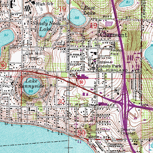 Topographic Map of Sunnyside Plaza, FL