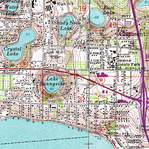 Topographic Map of South Lake Plaza, FL