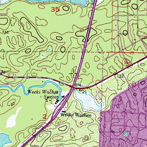 Topographic Map of Village at Timberpines Shopping Center, FL