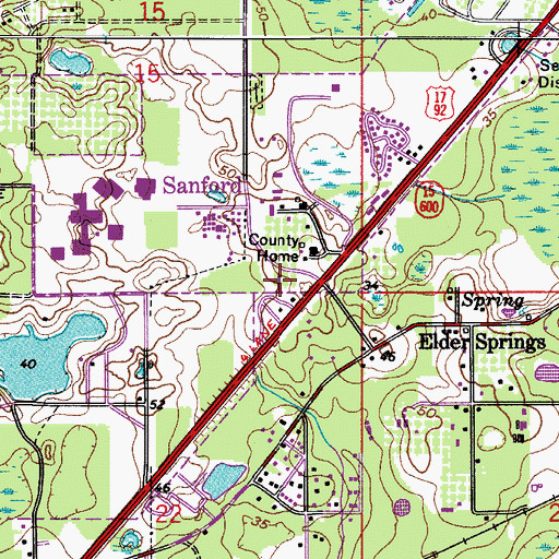 Topographic Map of Village Market Place of Lake Mary, FL