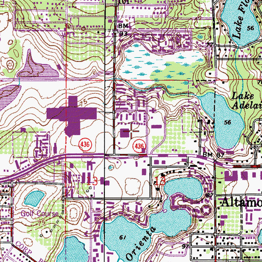 Topographic Map of Village Shops, FL