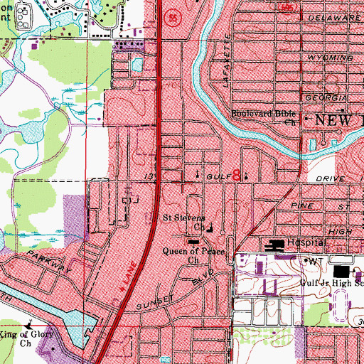 Topographic Map of Jasmine Plaza, FL
