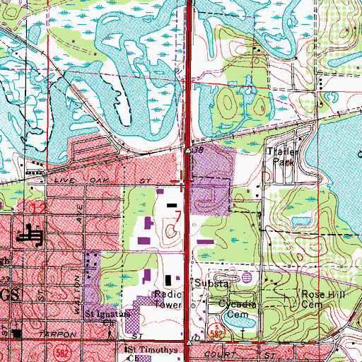 Topographic Map of Holiday Mall, FL