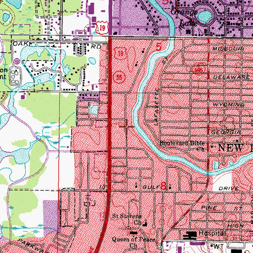 Topographic Map of New Port Plaza, FL