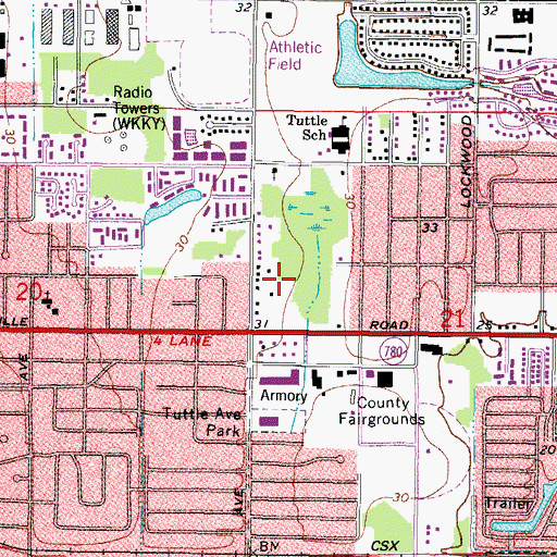 Topographic Map of Village Plaza, FL