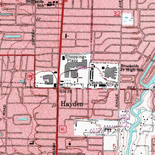 Topographic Map of Sarasota Square, FL