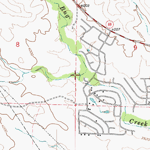 Topographic Map of Hackberry Creek, AZ