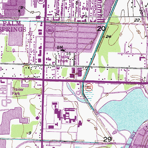 Topographic Map of Market Place Shopping Center, FL