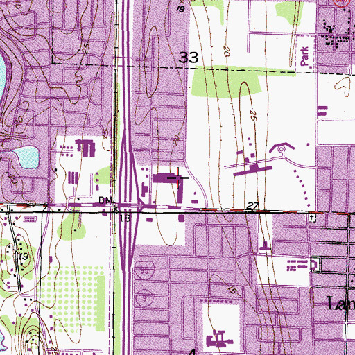 Topographic Map of Lantana Shopping Center, FL