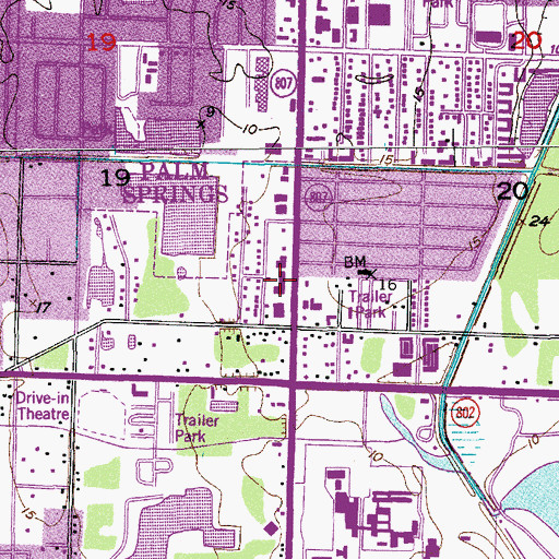 Topographic Map of Englewood Manor Shopping Center, FL