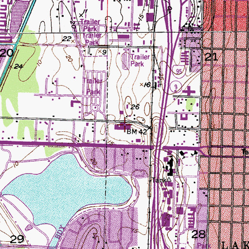 Topographic Map of Town and Country Shopping Center, FL