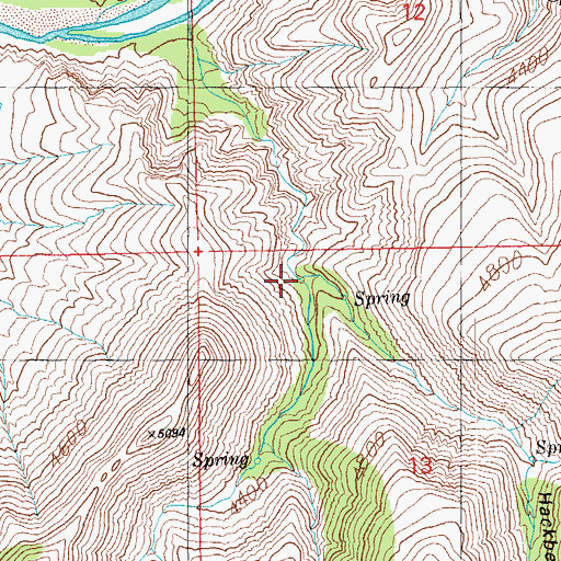 Topographic Map of Hackberry Gulch, AZ