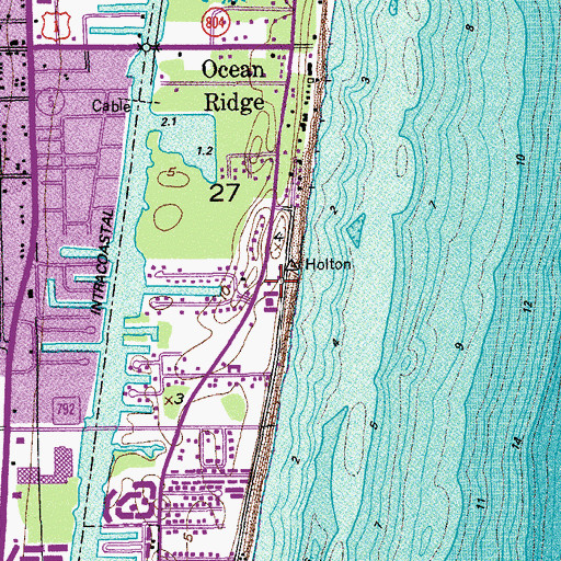 Topographic Map of Ocean Plaza, FL