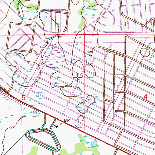 Topographic Map of Lake Camille Shopping Center, FL