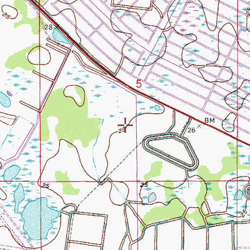 Topographic Map of Sunshine Plaza and Mall, FL
