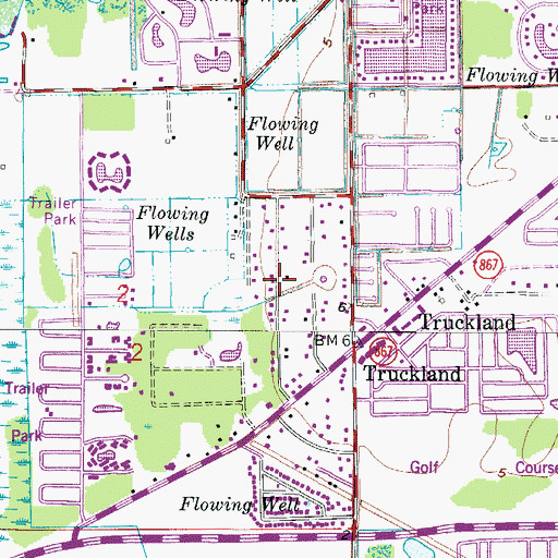 Topographic Map of South Plaza, FL