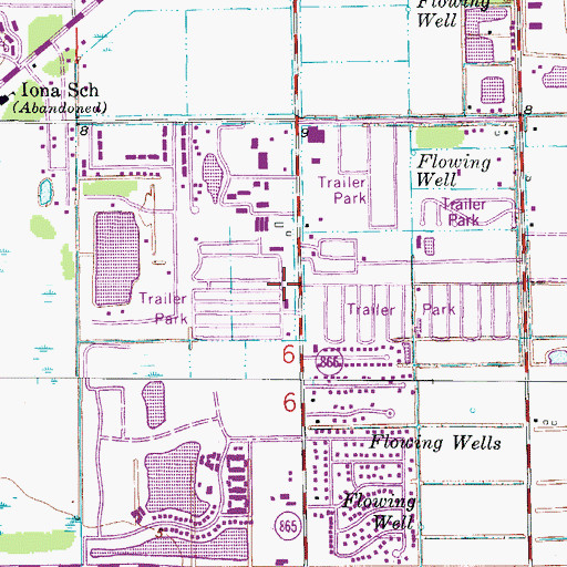 Topographic Map of Island Park Shopping Center, FL