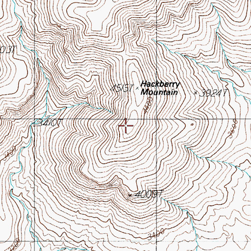 Topographic Map of Hackberry Mountain, AZ