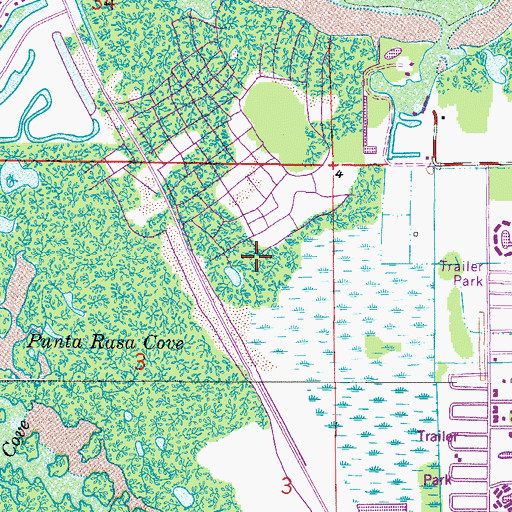 Topographic Map of South Trail Shopping Center, FL