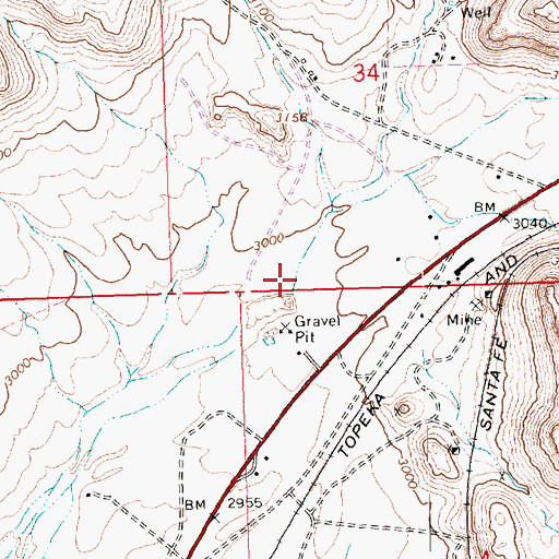 Topographic Map of Clack Canyon, AZ